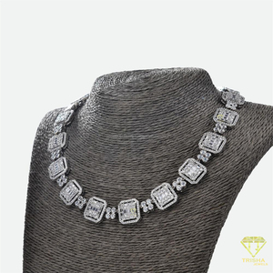 Elegante Collar de Diamantes Moissanite con Piedras de Corte Cuadrado en Plata de Ley 925 para Ocasiones Especiales - Product Image 2