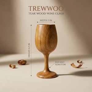 Eco-Friendly Wooden Shot Glass <b>Goblet</b> Hand-Carved Classic Design 150ml Capacity Bar Tableware for Cocktail & <b>Wine</b> - Product Image 1