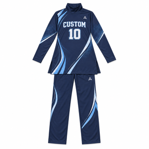 Ensemble de sport personnalisé pour femmes, tenue d'entraînement modeste à manches longues, broderie, séchage rapide, longueur mi-mollet, par le fabricant - Product Image 4