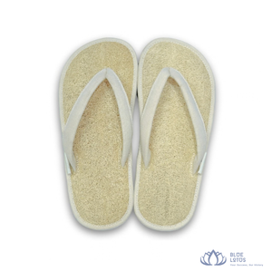 [VENTE CHAUDE] Pantoufles en loofah BLUE LOTUS, écologiques, pour gommage des pieds, avec boîte cadeau, pour une utilisation intérieure, spa à domicile, en provenance du Vietnam - Product Image 1