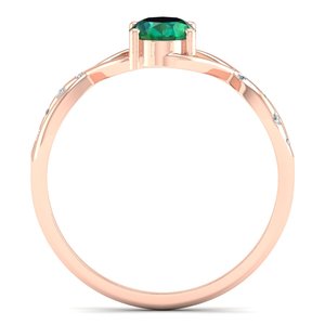 Anillos de Compromiso REYES Exclusivos de Plata de Ley 925 con Corte Ovalado y Esmeralda de 0.75 Quilates para Mujer, Joyería Fina - Product Image 4