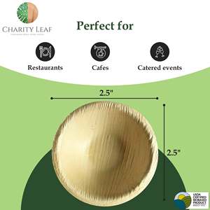 Ciotola Monouso in Foglia di Palma Naturale da 2,5 Pollici, Capacità 1 Oz - Product Image 5