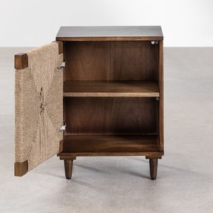 Table de chevet Vandana Amber Grain en bois de manguier et jute - Product Image 4