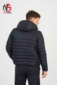 Blouson matelassé à capuche personnalisé avec logo, doublure douce, léger, coupe-vent, chaud, pour l'hiver, avec poches, pour hommes, 2026 - Product Image 2
