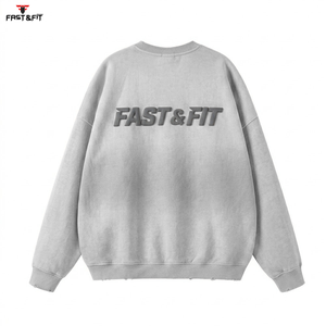 Nouveau style streetwear d'hiver, design personnalisé, unisexe, uni, imprimé numériquement, 100% coton molletonné, sweat-shirt à manches longues - Product Image 5