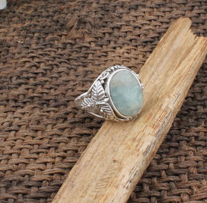 Bague en Amazonite Naturelle, Argent Sterling 925, Faite à la Main, Coupe Coussin, Pierre de l'Espoir, Style Bohème, Cadeau Unique pour Elle - Product Image 2