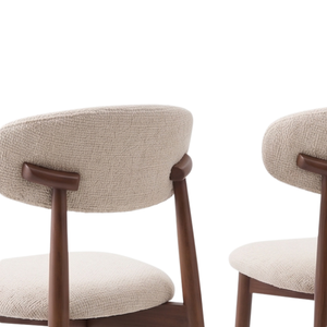 Silla de Comedor Tapizada en Tela de Estilo Moderno de Mediados de Siglo, con Patas y Asiento de Madera, para el Hogar - Product Image 4