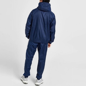 Ensemble de survêtement streetwear uni en polyester avec capuche, coupe-vent, pour l'entraînement, le jogging, le sport et la gym, pour homme, décontracté, vente en gros - Product Image 4