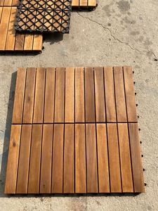 Dalles de terrasse en bois d'acacia antidérapantes, revêtement de sol en bois emboîtable pour extérieur - Product Image 6