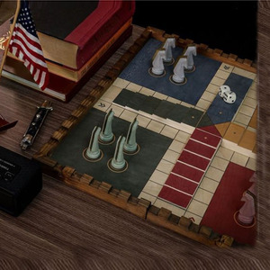 Juego de mesa Ludo de madera para cuatro jugadores con piezas en forma de caballo, juguete de mesa de estrategia moderno para diversión y entretenimiento familiar - Product Image 6