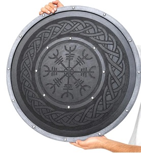 Round Wood Shield Decor with Celtic Knot Design Art Deco <b>Wall</b> Decal for Home Living Room Display - Product Image 3