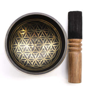 Cuencos Cantores de Metal Hechos a Mano para Meditación y Sanación Sonora de Yoga, Grabado Personalizado, Estilo Religioso, Regalo de Latón - Product Image 1