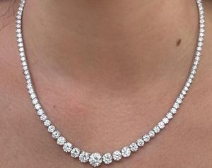 Collier en argent 925 pour femme avec diamant Moissanite, taille brillant rond, bijou de mariage classique - Product Image 6