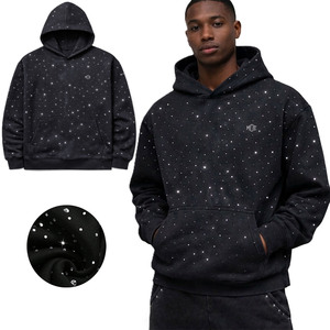 Sudadera con Capucha Personalizada Y2K para Hombre, con Pedrería en Toda la Superficie, de Felpa Gruesa, Estilo Urbano, Fabricante Personalizado al por Mayor - Product Image 1