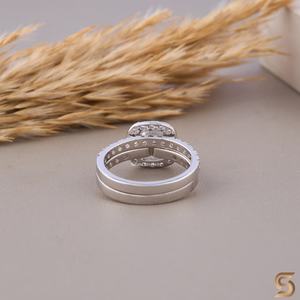 Ensemble de mariage en moissanite ronde avec halo, pierre centrale de 1 carat, 43 diamants latéraux étincelants, bague de fiançailles en or 10 carats pour cadeau d'anniversaire - Product Image 6