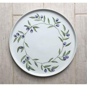 Assiettes de présentation rondes en métal, bord doré, motif branche d'olivier, pour décoration de table de mariage de luxe, vente en gros - Product Image 4