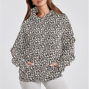 <b>Leopard</b> Hoodie Streetwear Cotton Fleece <b>Sweatshirt</b> Pullover Custom Logo OEM Wholesale Supplier - Product Image 4