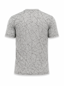 Camiseta de Manga Corta para Hombre con Estampado Geométrico, Cuello Redondo, Corte Regular, Transpirable, de Poliéster Tejido, Estilo Casual - Product Image 3