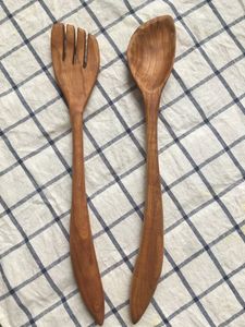 Modern Luxury Eco-Friendly Acacia Wood <b>Salad</b> <b>Tools</b> Set Multifunction Dishwasher Safe American Style Natural Long Spatula - Product Image 6