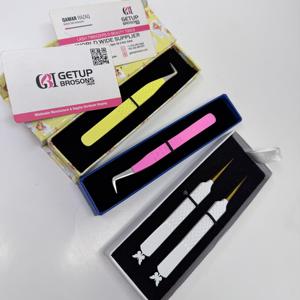 Pince à épiler professionnelle GETUP BROSONS IMPEX de qualité supérieure, anti-magnétique, avec pointe dorée de précision, pour extensions de cils (90 Boot/Isolation Powder Coating) - Product Image 2