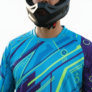 Team Downhill Custom Long Sleeve <b>Summer</b> Motocross Jerseys off Road Motorcycle Anti-UV % Polyester Unisex High Quality - Product Image 3