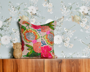 Cotton Fabric Kantha Bohemian Style Eco-Friendly Reversible Cushion <b>Pillow</b> Cover Wholesale Less Expensive Vintage Handmade - Product Image 1