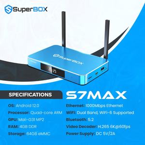 2025 versión más reciente para S7 MAX Quad Core Android TV Box 4G RAM + 64G ROM Android 12 6K sin tarifa mensual - Product Image 3