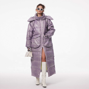 Manteau d'hiver en duvet pour femme Very-Nong - Capuche amovible, veste longue épaisse, en cuir, coupe droite minimaliste, fermeture éclair double tête - Product Image 4