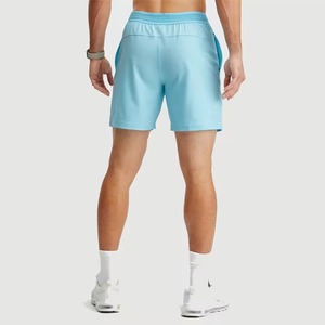 Shorts de sport Bermuda pour homme, bleu ciel, en spandex/coton, taille mi-haute élastique, tendance, séchage rapide - Product Image 2