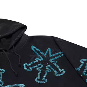 Prix raisonnable, service OEM, haute qualité, sweats à capuche en coton 100% pour hommes, style unique, respirant, avec strass pour l'hiver - Product Image 4
