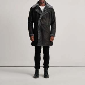 Men's Long Wool Blend <b>Coat</b> With Faux Fur Lining Double Breasted Windproof Winter Casual Jacket - Product Image 6
