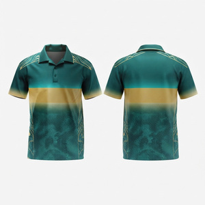 เสื้อคริกเก็ตผู้ชายแบบสั่งทำพิเศษ ผ้าคอตตอนเจอร์ซีย์ แขนสั้น พิมพ์ลายสัตว์ด้วยระบบดิจิทัล สไตล์สปอร์ต ชุดทีม สีเขียว - Product Image 1