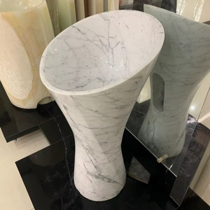 Lavabo de Pedestal Moderno de Mármol Premium con Desagüe para Baños de Hoteles, Villas y Almacenes - Product Image 1