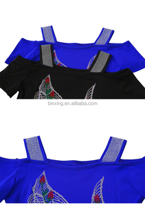 เสื้อยืดโอเวอร์ไซส์ทรงสลิมฟิตสำหรับผู้หญิงไซส์พลัส ผ้าคอตตอนด็อบบี้ ปักลาย สไตล์สตรีทแวร์ - Product Image 4