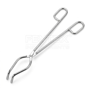 Pinces à creusettes FENTEX en acier inoxydable de haute qualité pour maintenir les béchers et tubes en verre de laboratoire (tailles 165-400 mm) - Product Image 1