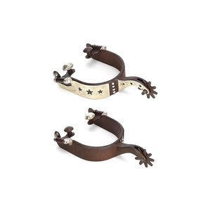 Estribos de cuero con incrustaciones de estrellas y diseño de espuelas para equitación - Product Image 1