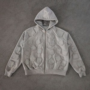 Sudaderas con capucha de invierno para hombre al por mayor, con cremallera completa, de algodón y forro polar, impresión digital, proveedor OEM personalizado para marcas de ropa - Product Image 3