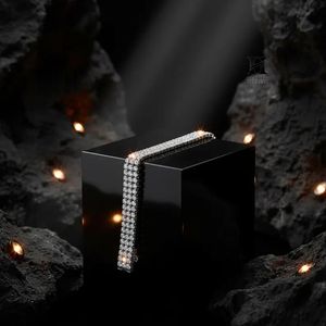 Luxury Multi-Row Tennis Bracelet, 3-Row <b>Silver</b> Tone Cubic Zirconia Chain <b>for</b> <b>Men</b> - Product Image 1