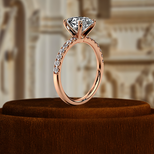 แหวนแต่งงานเพชรทรงรี 1 กะรัต เพชรเพาะเลี้ยงในห้องปฏิบัติการ ประดับเพชรแบบปาเว่ แหวนเจ้าสาวสำหรับเป็นของขวัญ แหวนเพชรทรงรีสำหรับผู้หญิง เพชรรับรองโดย IGI - Product Image 1