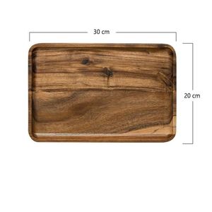 Plateau de service rectangulaire en bois massif, design classique, finition polie artisanale, vaisselle et assiettes, H a CRAFT, mariage, durable - Product Image 4