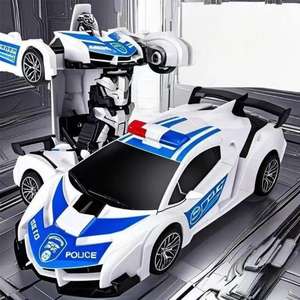 Voiture de police Tecno Robo transformable, jouet télécommandé à l'échelle 1:24 avec lumières et sons, cadeau pour enfants - Product Image 4