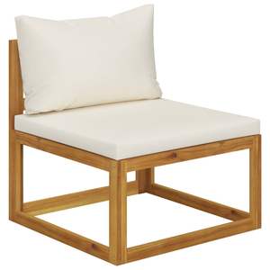 Ensemble de salon de jardin en bois d'acacia massif, couleur naturelle, mobilier de patio, taille standard - Product Image 6