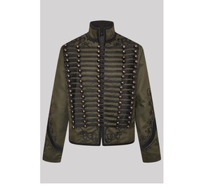 ชุดเครื่องแบบวงโยธวาทิตชายแบบฝรั่งเศสสมัยนโปเลียนของ Hussar Custom แบบกระดุมสองแถว ผ้าขนสัตว์ผสม น้ำหนักเบา คุณภาพสูง ผลิตจากผ้าฝ้าย - Product Image 5