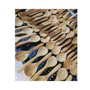 Cuchara de Bambú Ecológica de Alta Calidad 2026, Utensilio de Cocina de Madera Natural con Acabado Espejo y Baño de Oro para Sartenes Antiadherentes - Product Image 3