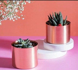 Maceta de Metal con Acabado Martillado, Decorativa para Interiores y Exteriores, Elegante Maceta de Jardín para Hogar, Balcón, Sala de Estar, Oficina - Product Image 2
