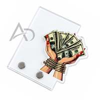 Palette de rangement pour extensions de cils en acrylique durable, motif billets de dollar, avec logo personnalisé
