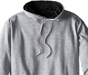 Sudadera con Capucha para Hombre, Color Gris Sólido, Algodón French Terry, Cuello Redondo, Bolsillo Canguro, Estilo Casual, Corte Regular, para Otoño - Product Image 2