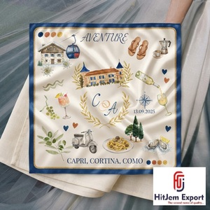 Elegante Pañuelo Cuadrado Personalizado con Estampado, Tacto de Seda Suave, Chal de Moda, Envoltura para la Cabeza, Fabricante y Proveedor Textil de Marca Privada OEM ODM - Product Image 5