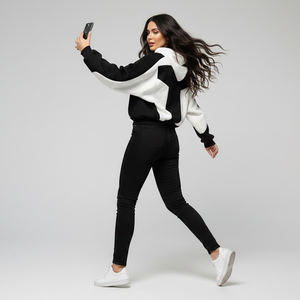 Sudadera con capucha de panel de primera calidad totalmente personalizada, 100% algodón polar, estilo oversized para uso casual o streetwear, unisex. - Product Image 3