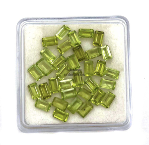 Peridoto natural de corte octogonal de 4 mm y 6 mm, piedras preciosas sueltas calibradas y facetadas para la fabricación de joyas, suministro al por mayor. - Product Image 5